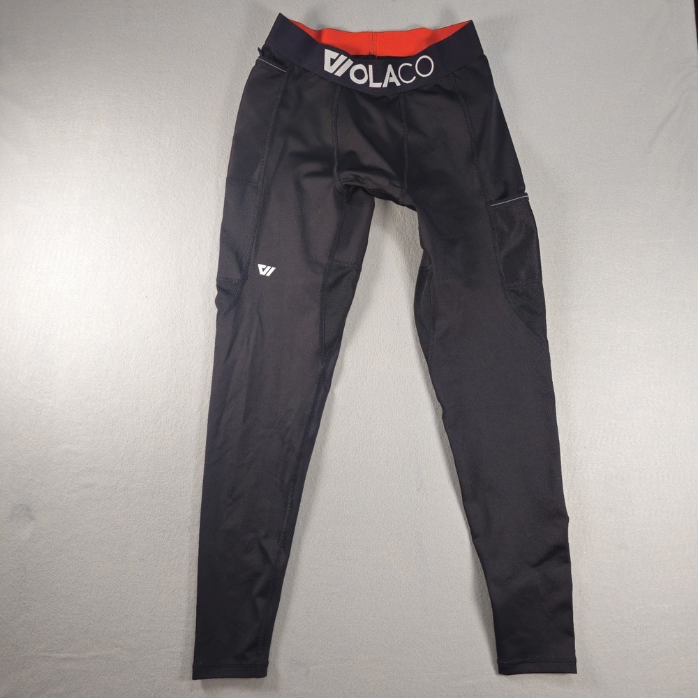 WOLACO Fulton Men's Compression Running Tights Black Size M Full Length Pockets